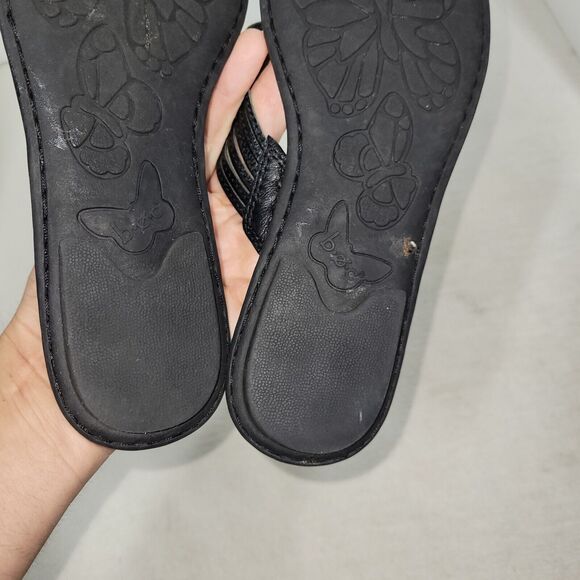 BOC Born Concept Shoes Womens 7M Black Thong Sandals Slip On Casual Comfort - Picture 8 of 11